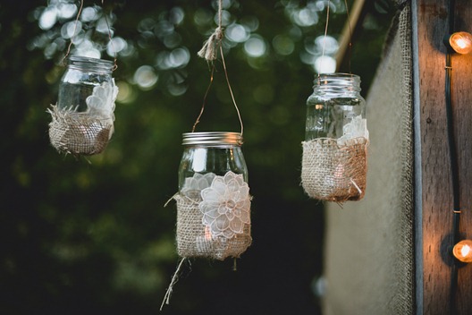 mason jar decor by kootenay wedding photographer electrify photography