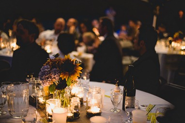 mason jar and flower centerpieces by kootenay wedding photographer electrify photography