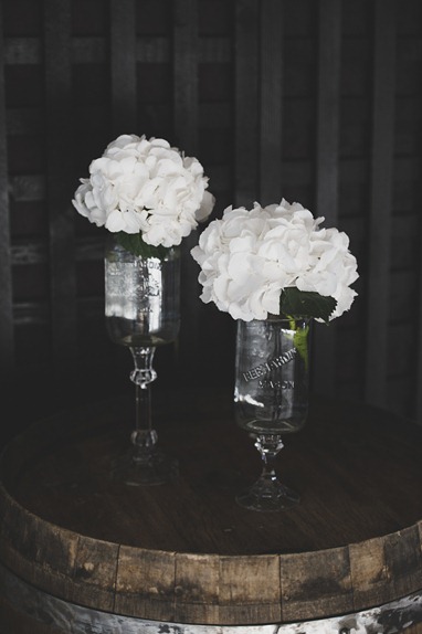white flower mason jar vase decor, vintage okanagan wedding by nelson, kelowna, bc, wedding photographer electrify photography