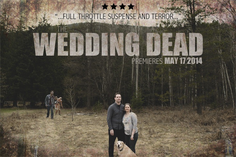 walking dead engagement session, poster, zombies