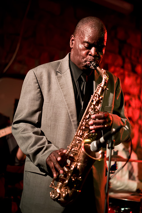 Maceo Parker on saxophone at Spiritbar in Nelson, BC, photo by Electrify Photography