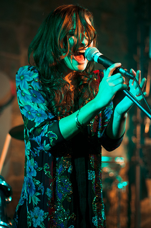 Alexandra Lawn of Ra Ra Riot sings at Spiritbar in Nelson, BC, photo by Electrify Photography