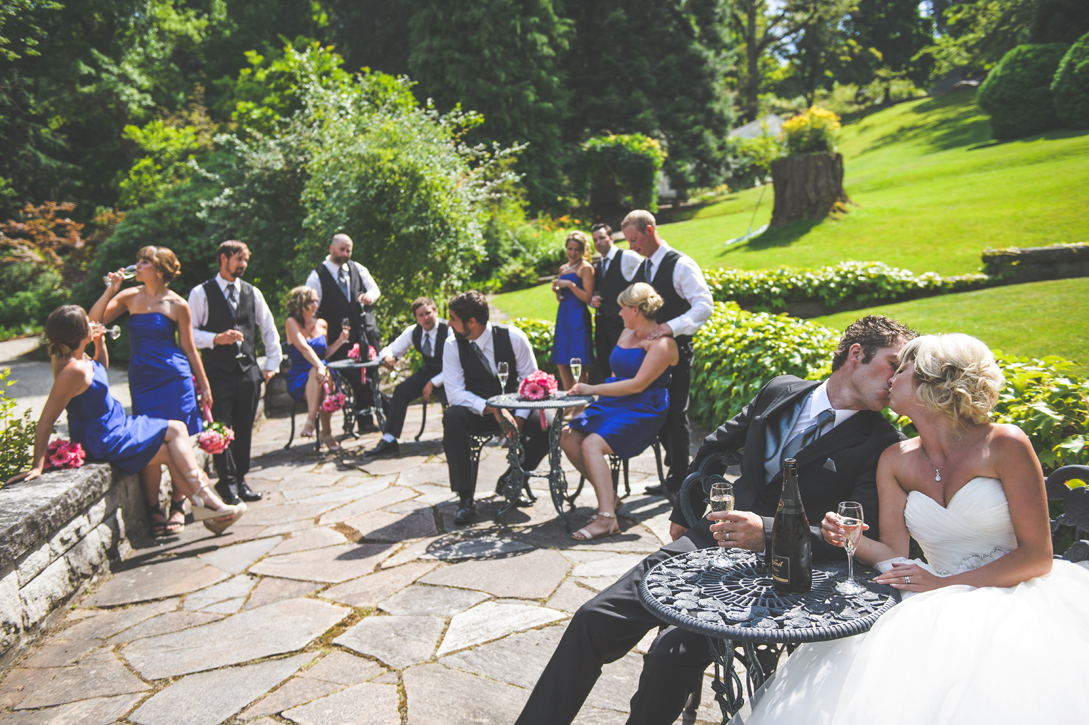 A classy sassy wedding party champagne toast at Blaylock's Mansion, by Nelson BC Kootenay wedding photographer Emilee Zaitsoff of Electrify Photograph